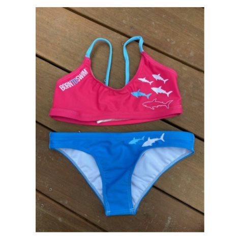 Dámské dvoudílné plavky borntoswim sharks bikini blue/pink
