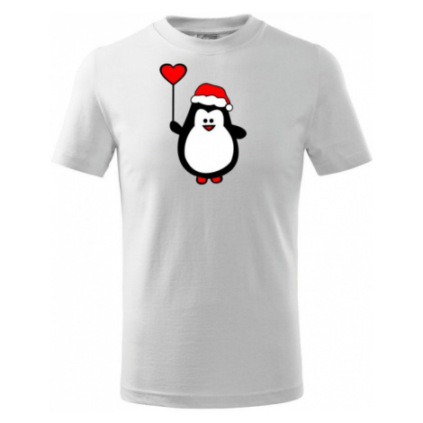 Dětské vánoční tričko - Tučňák Srdíčko