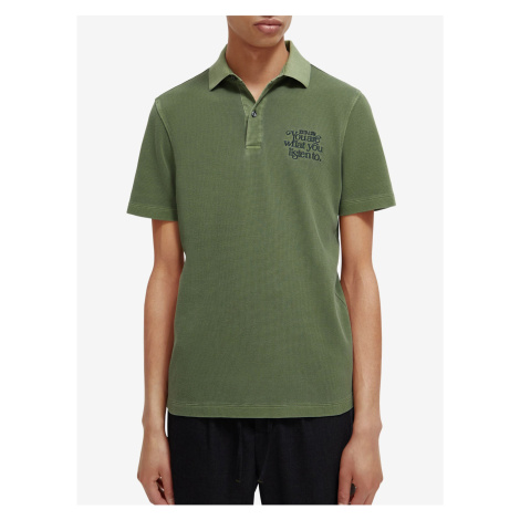 Zelené pánské polo tričko Scotch & Soda Garment Dye