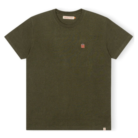 Revolution T-Shirt Regular 1340 WES - Army/Melange Zelená