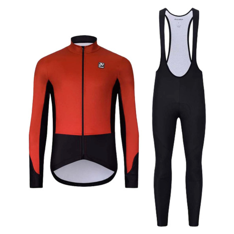 HOLOKOLO Cyklistická zimní bunda a kalhoty - CLASSIC - černá/červená
