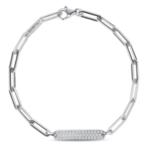 Řetízkový náramek DF 5760, z bílého zlata s brilianty Danfil