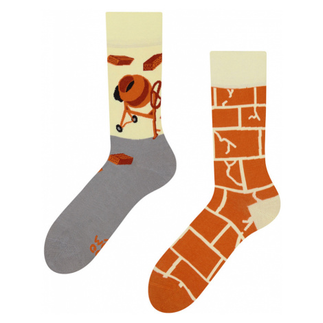 Šedo-oranžové ponožky Builder Good Mood