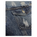 Světle modrá dlouhá džínová bunda s protrženími (POP7110-K)