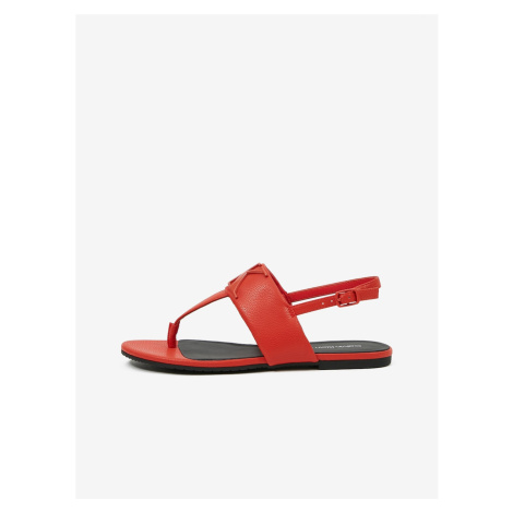 Červené dámské kožené sandály Calvin Klein - Dámské