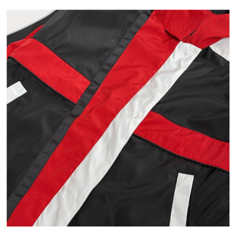 Červeno-černá dámská bunda větrovka s kapucí (YR1967) ZAC&ZOE