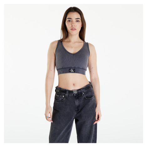 Calvin Klein Jeans Label Washed Rib Crop Top Washed Black