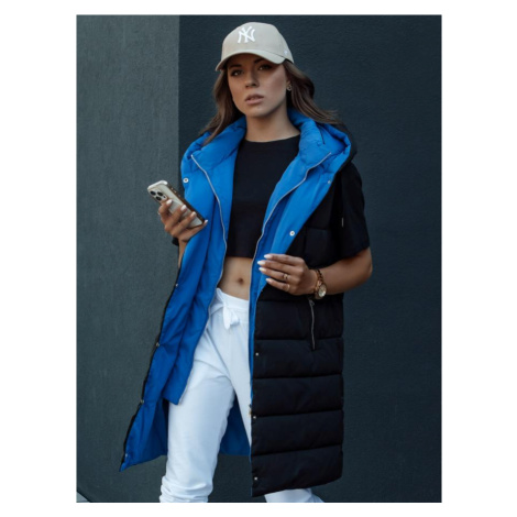 Dlouhá dámská prošívaná vesta černé barvy DStreet