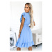 Světle modré dámské šaty s výstřihem a zavazováním model 18560381 - numoco basic
