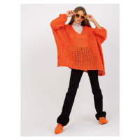 Oranžový oversize svetr se širokými rukávy OCH BELLA