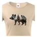 Dámské tričko s potiskem zvířat - Divočák