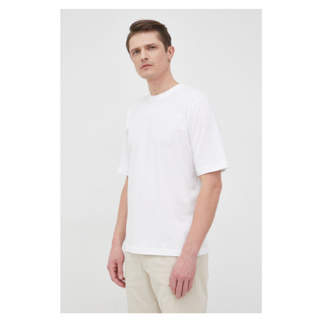 Bavlněné tričko Resteröds bílá barva, hladký
