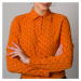 Dámská košile oranžové barvy s puntíky 12556