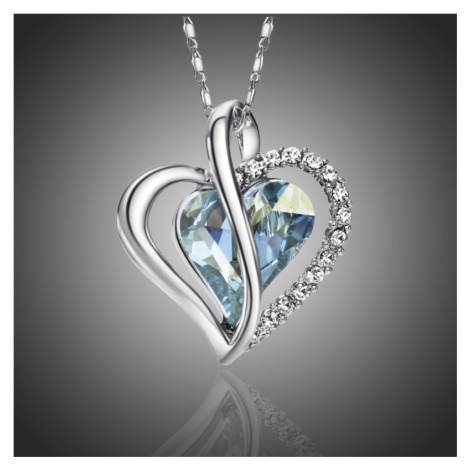 Éternelle Náhrdelník Swarovski Elements True Love modrý - srdíčko NH1012-11140206230401 Světle m
