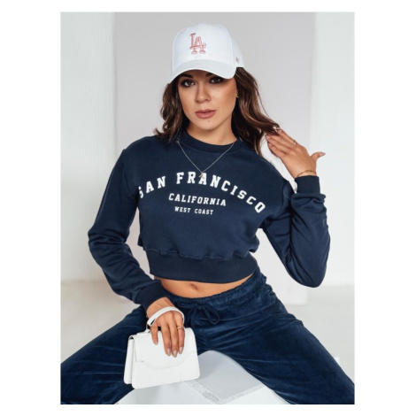 Tmavě modrá dámská crop top mikina BY1344 DStreet