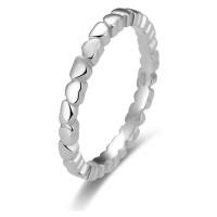 Beneto Stříbrný prsten se srdíčky AGG344 50 mm