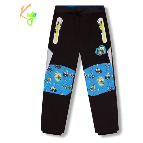 Chlapecké softshellové kalhoty, zateplené KUGO HK5613, tmavě šedá / signální zipy Barva: Šedá
