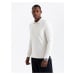 Ombre Structured men's polo longsleeve with patch - white