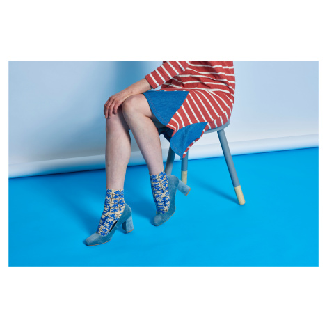 Dámské modré teplé ponožky Happy Socks Emilia // kolekce Hysteria