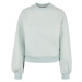 Ladies Oversized Color Melange Crewneck - aqua melange