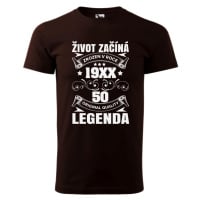 DOBRÝ TRIKO Pánské tričko s potiskem Život začíná 50