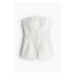H & M - Top bandeau z lněné směsi - bílá