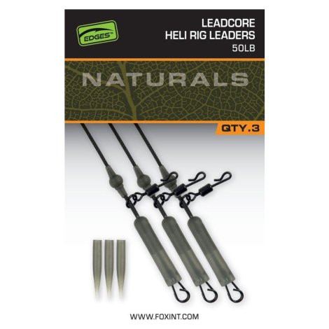 Fox Montáž Edges Naturals Leadcore Heli Rig Leaders 3ks