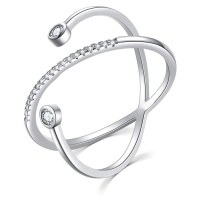 MOISS Originální stříbrný prsten se zirkony R00020 58 mm