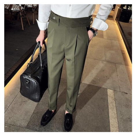 Luxusní kalhoty s vysokým pasem a páskem JFC FASHION