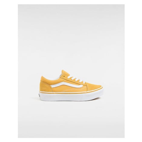 VANS Youth Old Skool Platform Shoes Youth Yellow, Size