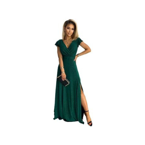 Numoco Dámské společenské šaty Crystal zelená Zelená