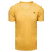 Žluté tričko s výšivkou a výstřihem do V Žlutá
