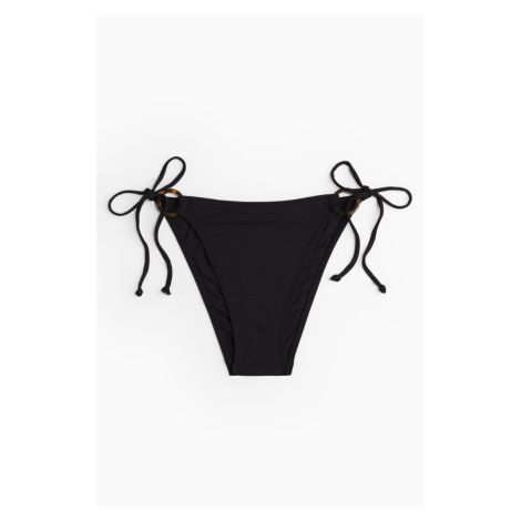H & M - Tie tanga bikini bottoms - černá H&M