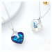 Éternelle Exkluzivní náhrdelník Swarovski Elements Lily Blue - srdce NH1118-P0994 Modrá 40 cm + 