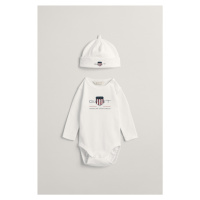 DĚTSKÝ SET GANT ARCHIVE SHIELD BODY AND BEANIE bílá