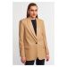 Dilvin 6871 Faux Leather Jacket-camel