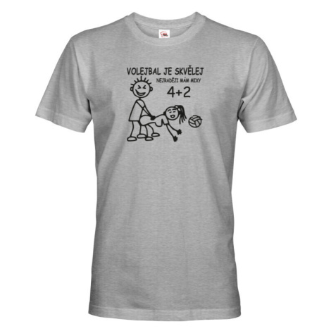 Pánské volejbalové tričko s vtipným potiskem Volejbal je skvělej BezvaTriko