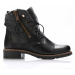 Černé kožené boty s kožíškem Online Shoes