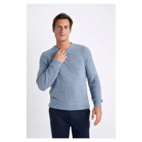 DEFACTO Standard Fit Regular Cut Crew Neck Basic Plain Knitwear Sweater