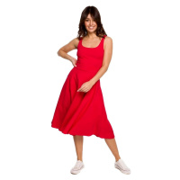 Bewear Dámské midi šaty Zoltosteon B218 červená Červená
