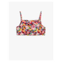 Koton Strapless Floral Crop Blouse