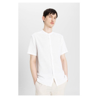 DEFACTO Regular Fit High Neck Cotton Short Sleeve Shirt