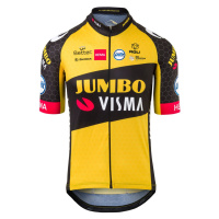 AGU Cyklistický dres s krátkým rukávem - JUMBO-VISMA 2021 - žlutá/černá