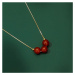 JAY Stříbrný náhrdelník Chiara - stříbro 925/1000, achát JAY-0060-YY21068 Červená 45 cm