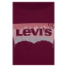 Dětské tričko s dlouhým rukávem Levi's červená barva