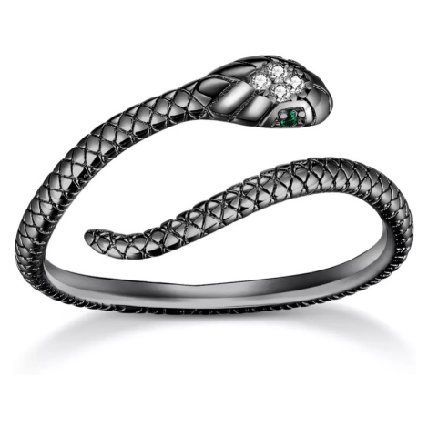 Linda's Jewelry Stříbrný prsten Královna Hadů Black Ag 925/1000 IPR122-UNI Velikost: Univerzální