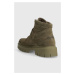 Semišové boty HUGO Denzel pánské, zelená barva, 50497791