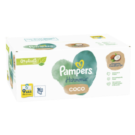 PAMPERS Coconut Pure vlhčené ubrousky 9x44 ks