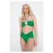 Trendyol X Moeva Green Halterneck Bikini Set