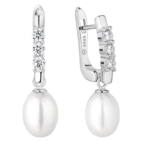 Gaura Pearls Stříbrné náušnice s bílou perlou Rita, stříbro 925/1000 SK24100EL/W Stříbrná Bílá